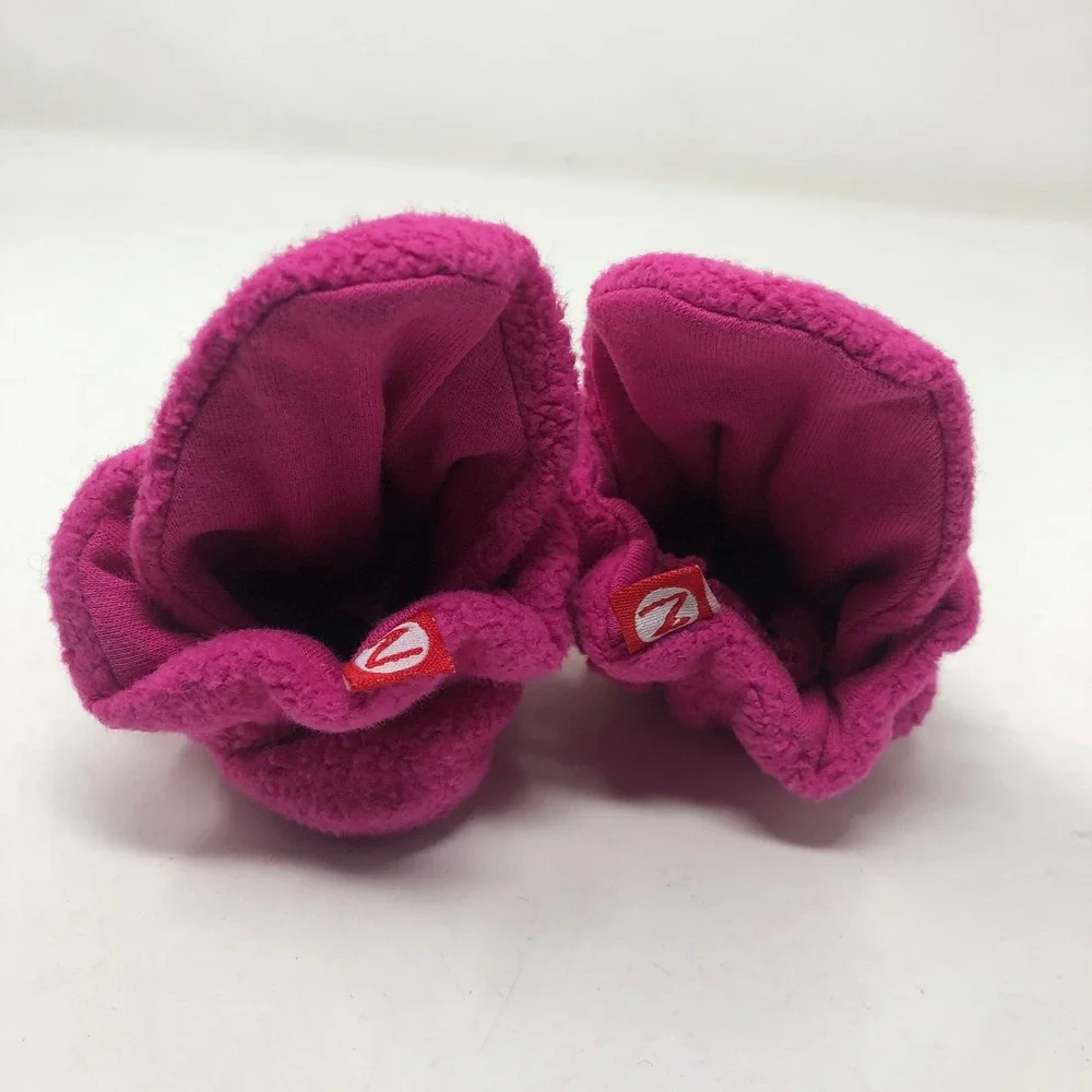Zutano Cozie Fleece Baby Booties 3M Infant Pink Brown Magenta 3 Pair Bundle